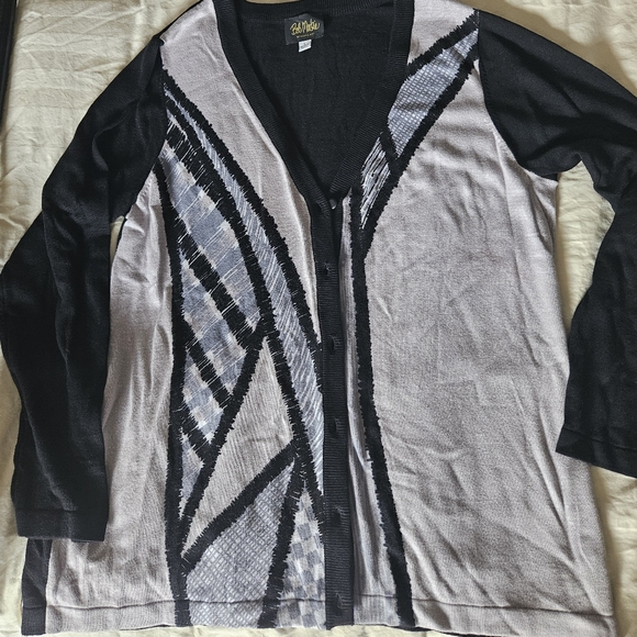 BOB Mackie Wearable Art Cardigan Sweater - Picture 1 of 3